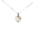 925 Sterling Silver White Mother of Pearl Rhodochrosite Heart Pendant - Pollygems HK