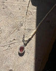 925 Sterling Silver White Mother of Pearl Tourmaline Oval Pendant - Pollygems HK