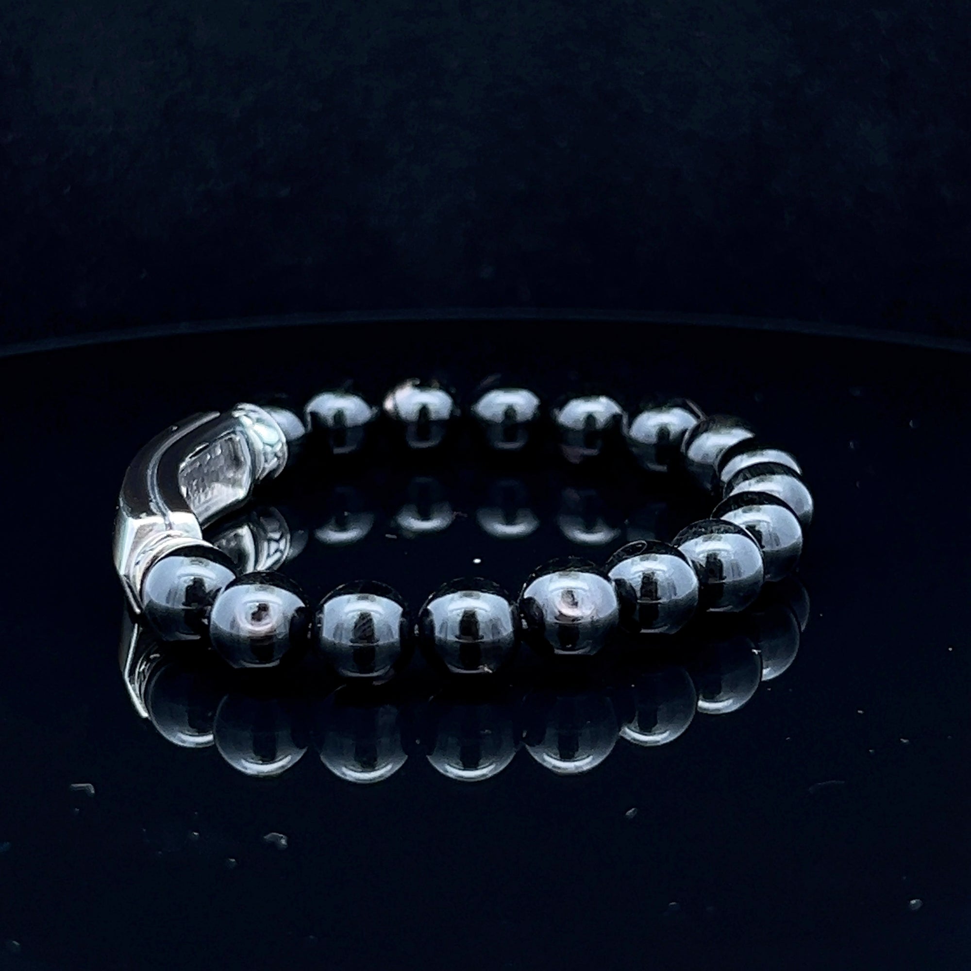 HEXA Black Mother of Pearl with 8mm Hypersthene - Pollygems HK
