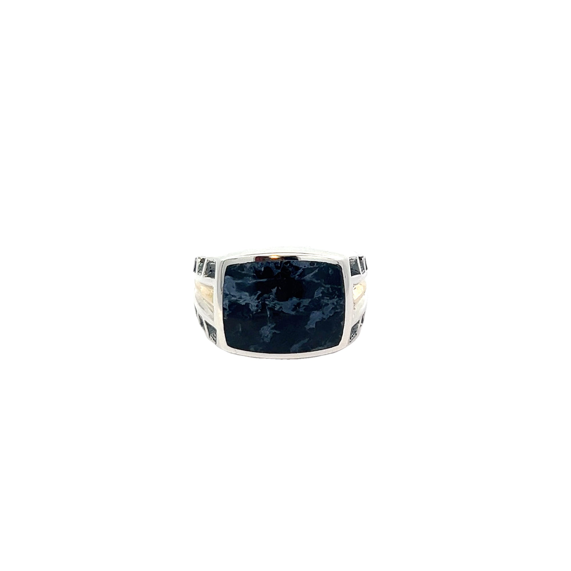 POLLYGEMS Blue Pietersite Signet Ring - Pollygems HK