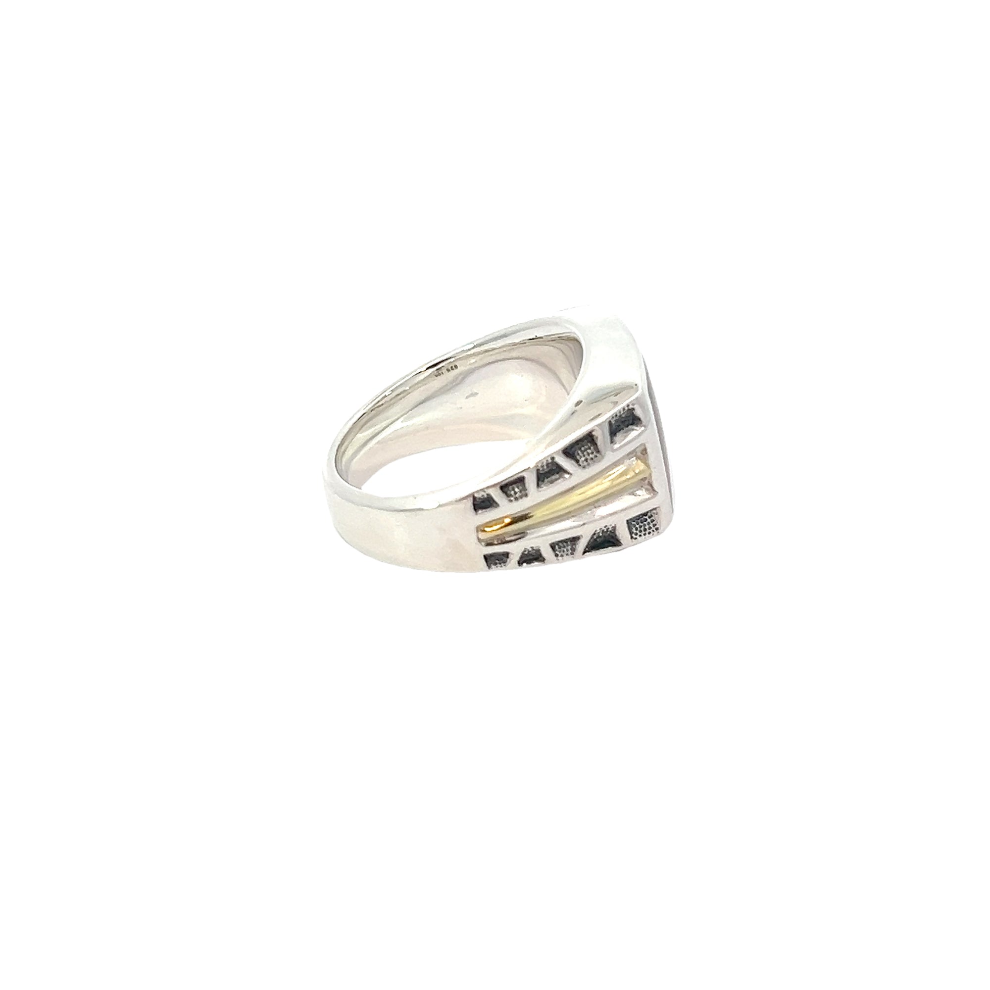 POLLYGEMS Yellow Blue Tiger Eye Signet Ring - Pollygems HK