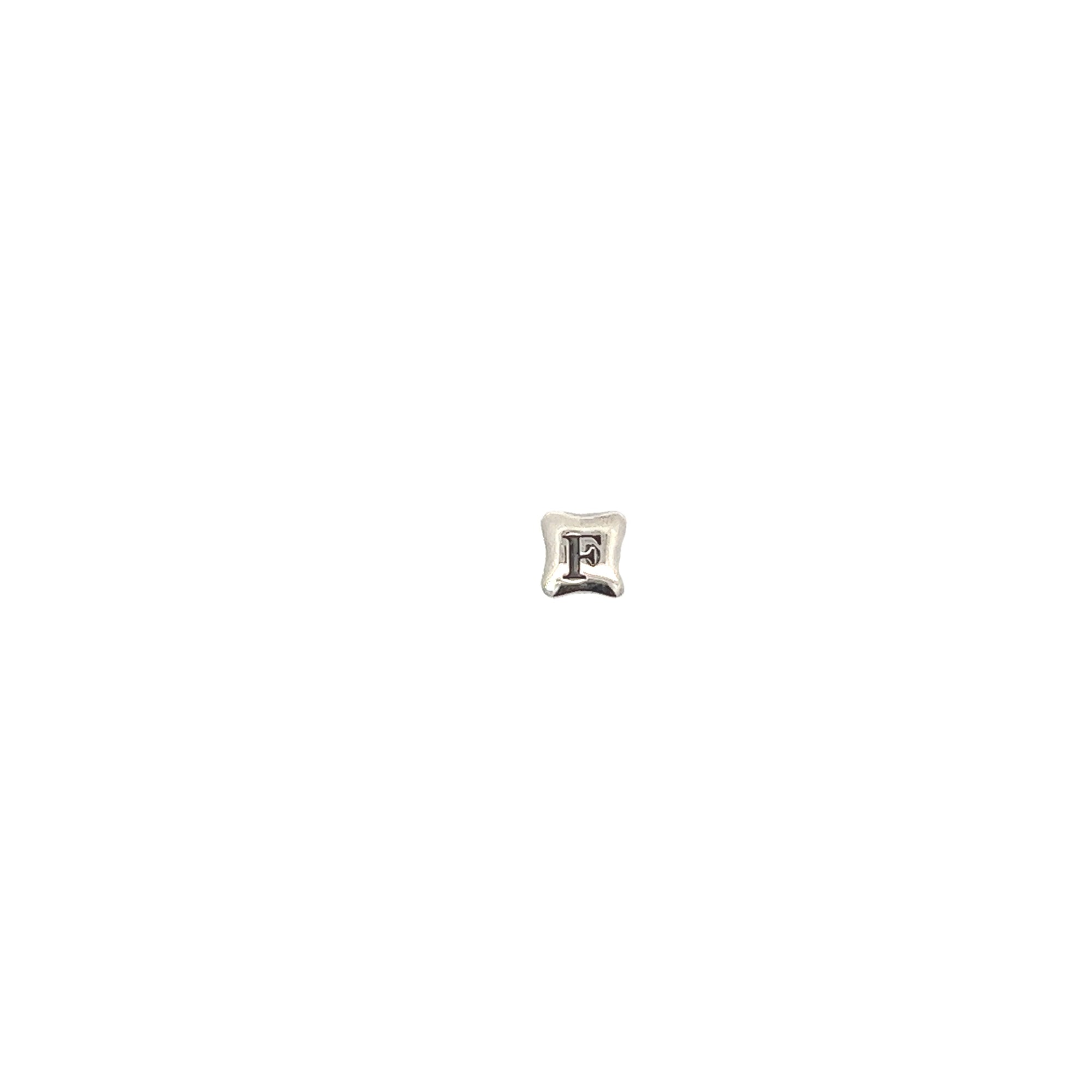 Initial Silver Beads F - Pollygems HK