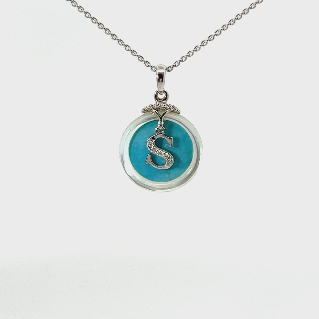 POLLYGEMS Alphabet Diamond 18K White Pendant- W - Pollygems HK
