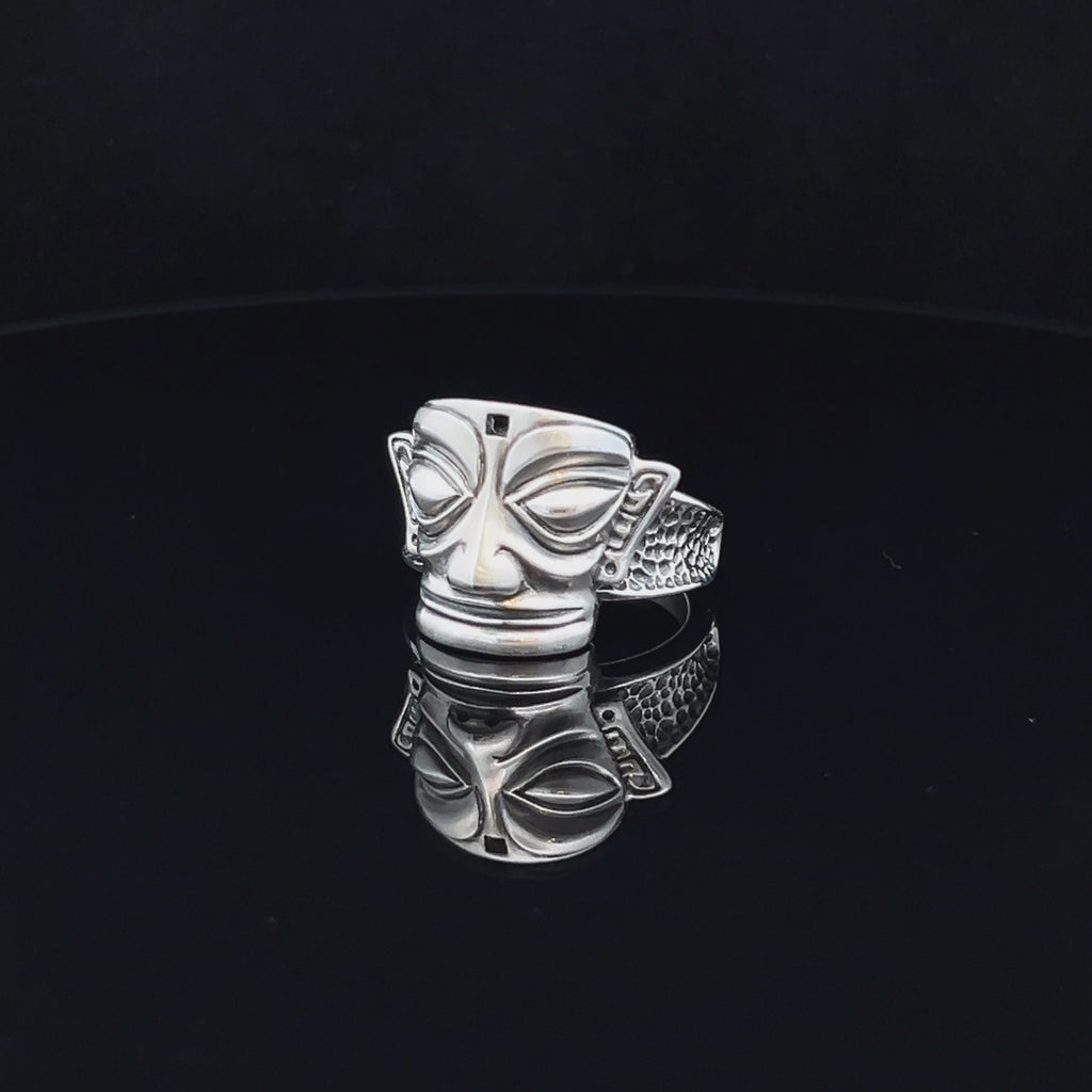 925 Sterling Silver Sanxingdui Silver Ring - Pollygems HK