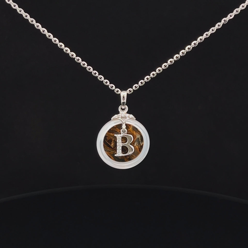 POLLYGEMS Alphabet Diamond 18K White Pendant- B - Pollygems HK