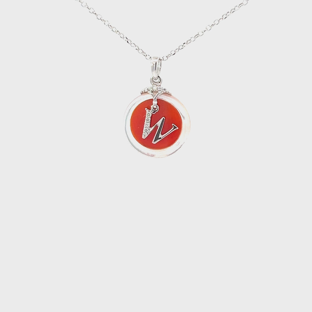 POLLYGEMS Alphabet Diamond 18K White Pendant- W - Pollygems HK