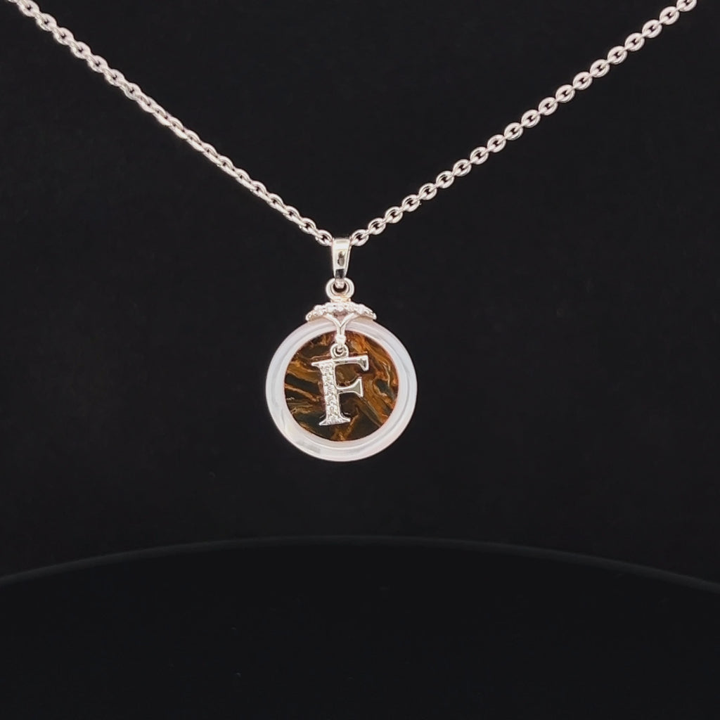  POLLYGEMS Alphabet Diamond 18K White Pendant- F - Pollygems HK